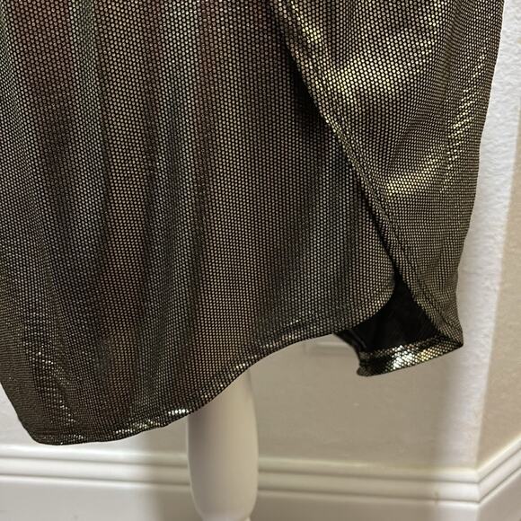 Star Wars Gold Metallic Dress Shoulder Straps Gather at Bust Back Zip Large New - Picture 7 of 11